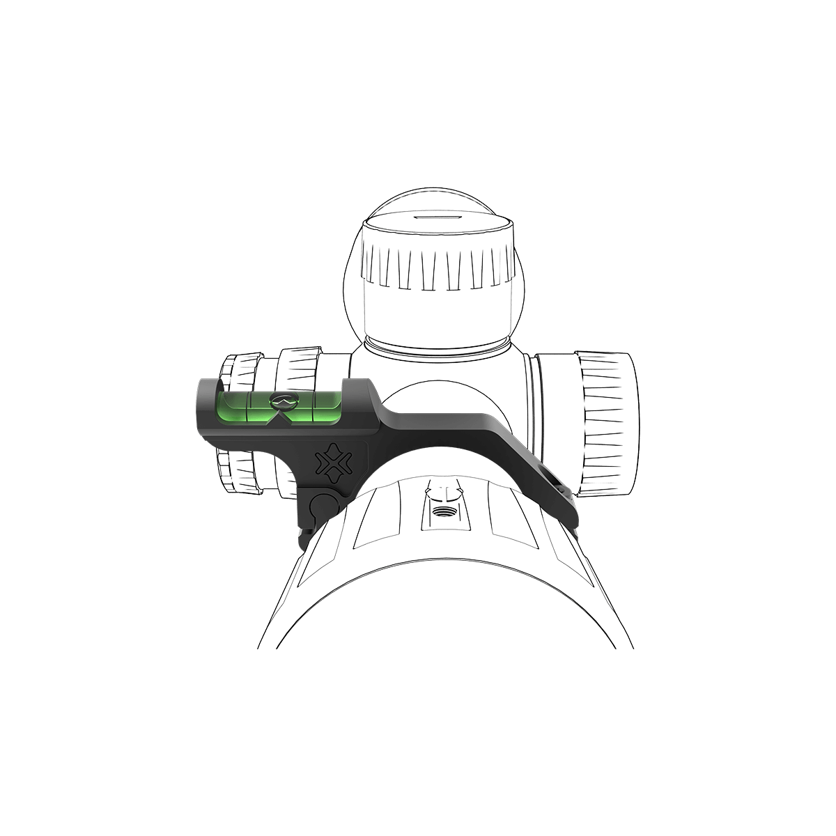 Nivel de burbuja con desplazamiento de 30 mm para mira de rifle