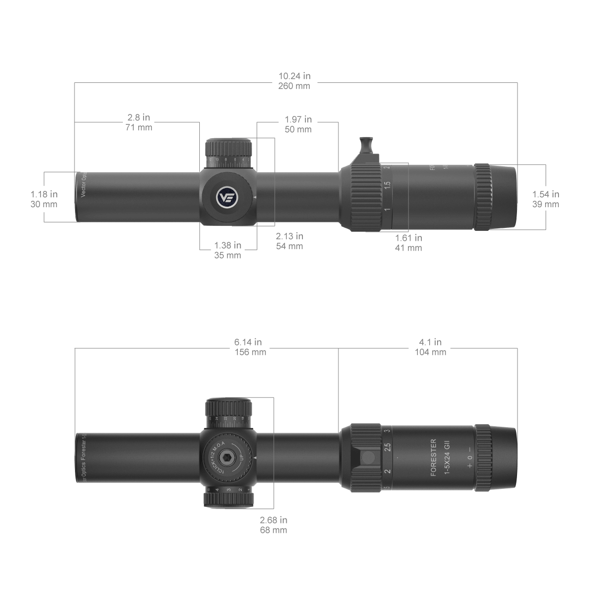 Vector Optics Forester 1-5x24SFP GenII visor para rifle