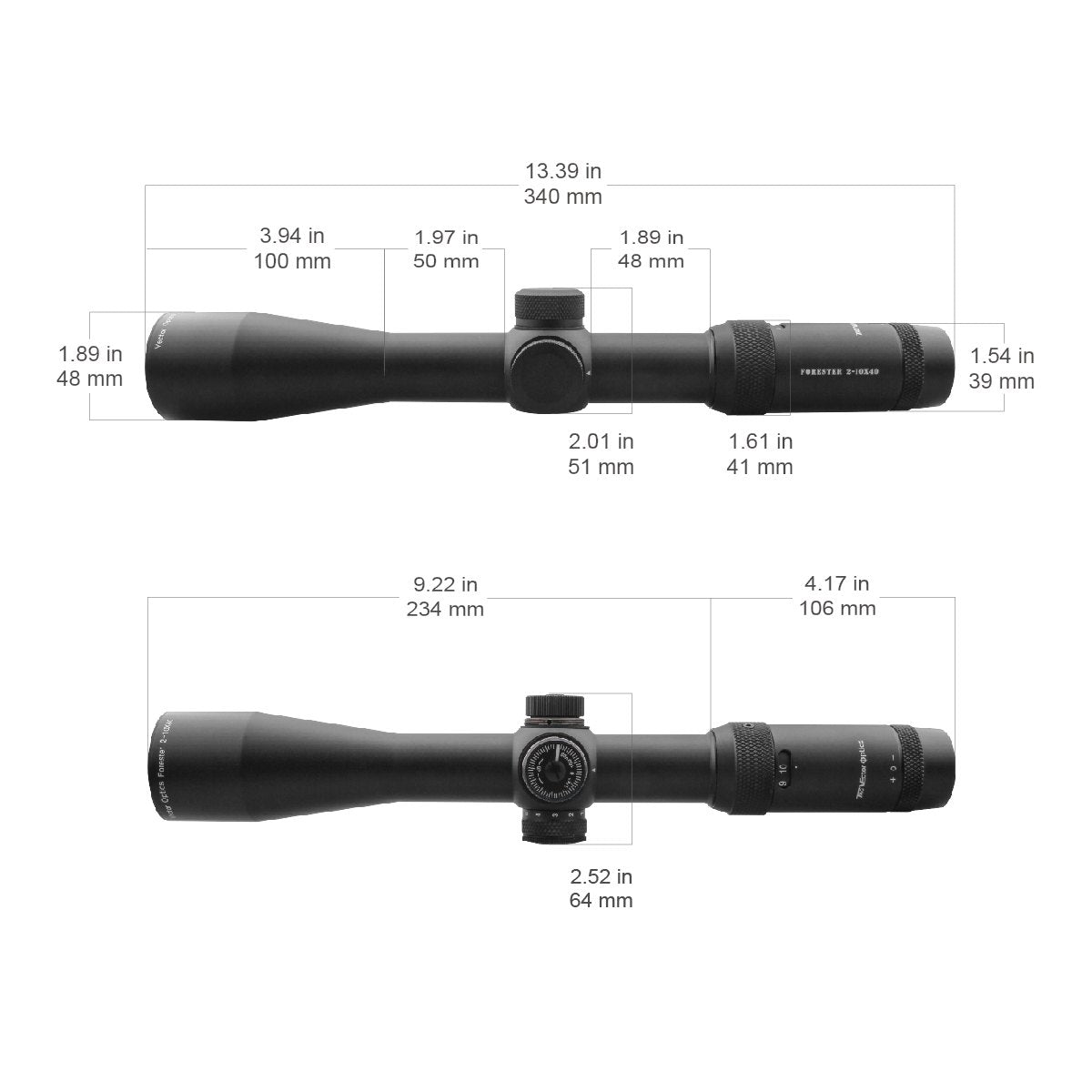 Vector Optics Forester 2-10x40SFP visor para rifle