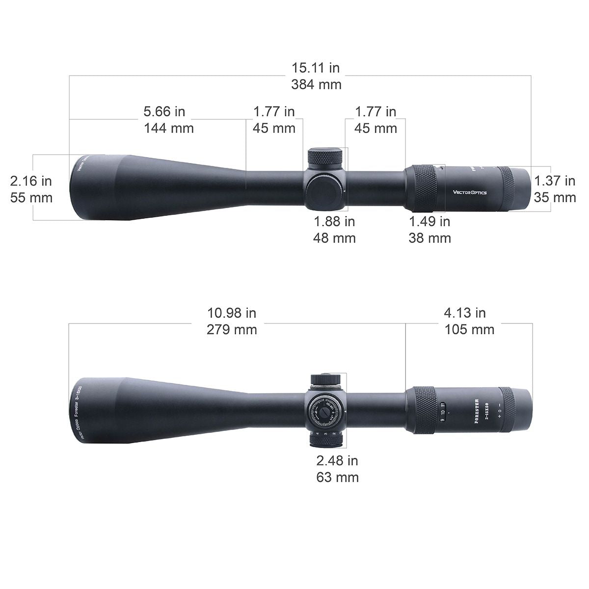 Vector Optics Forester 3-15x50SFP visor para rifle