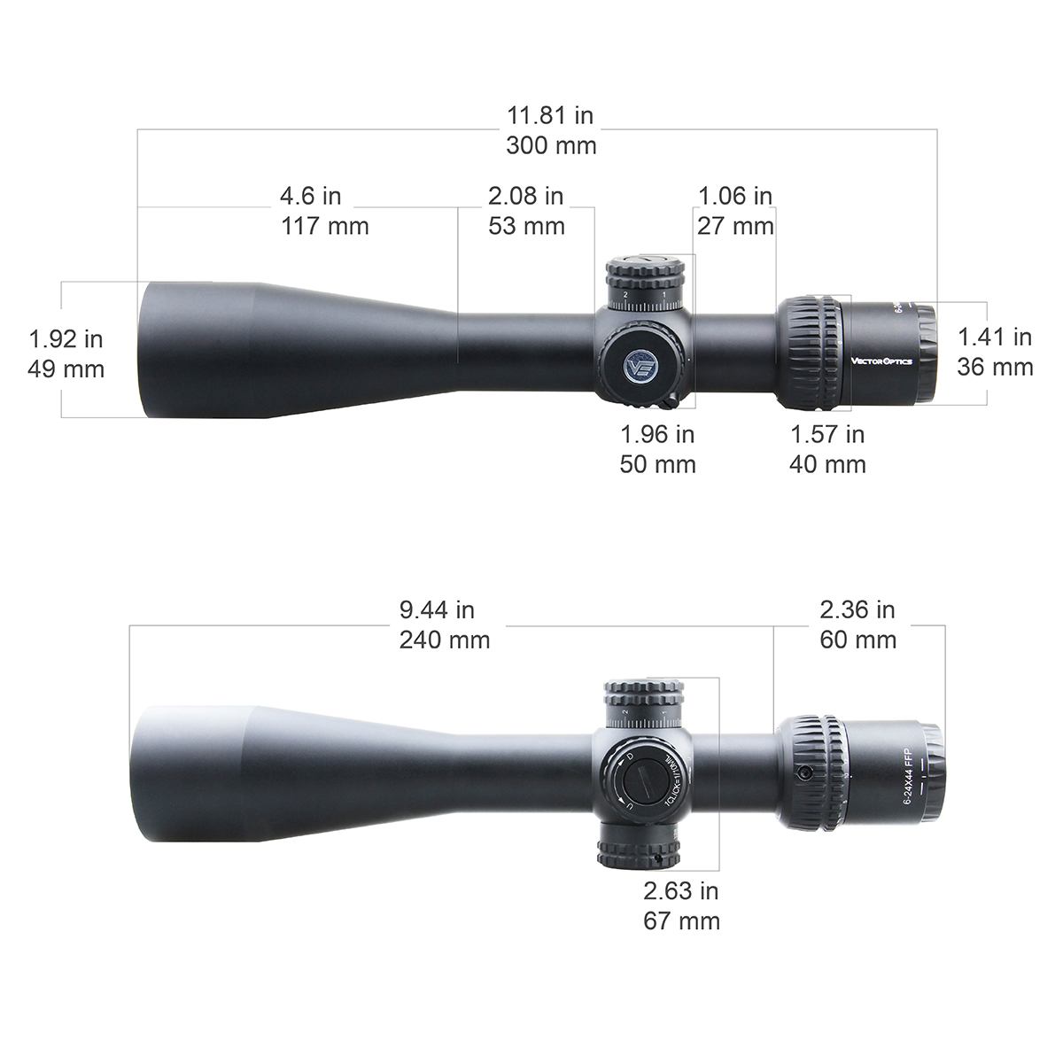 Vector Optics Veyron 6-24x44 FFP visor para rifle