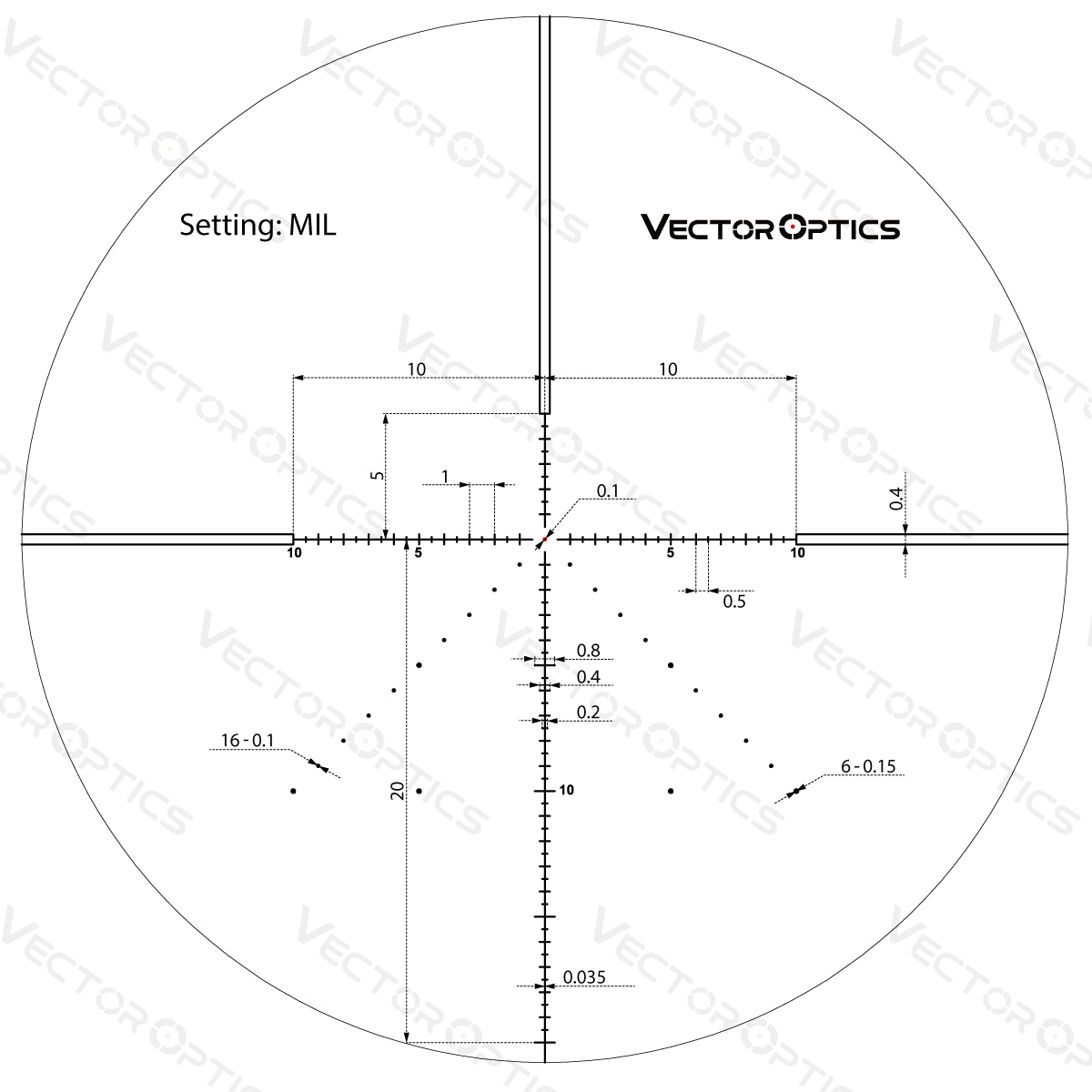 Vector Optics Veyron 6-24x44 IR First Focal Plane Illuminated visor de rifle Vector Optics