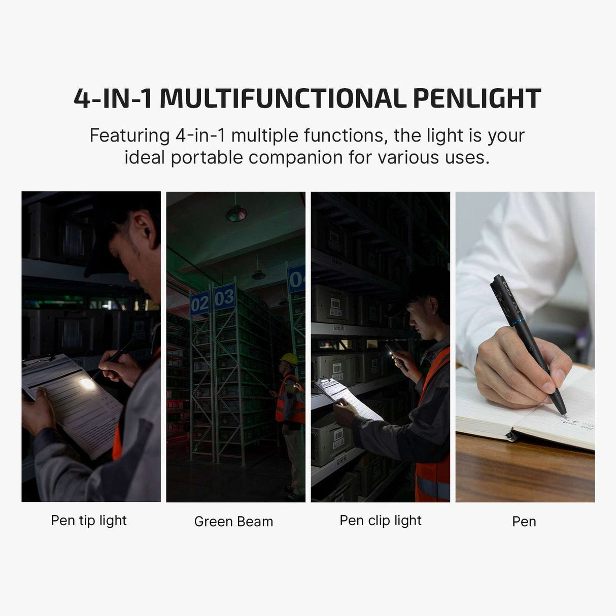Olight O’Pen 3 | bolígrafo linterna multifuncional | 120 lm + láser verde - Negro