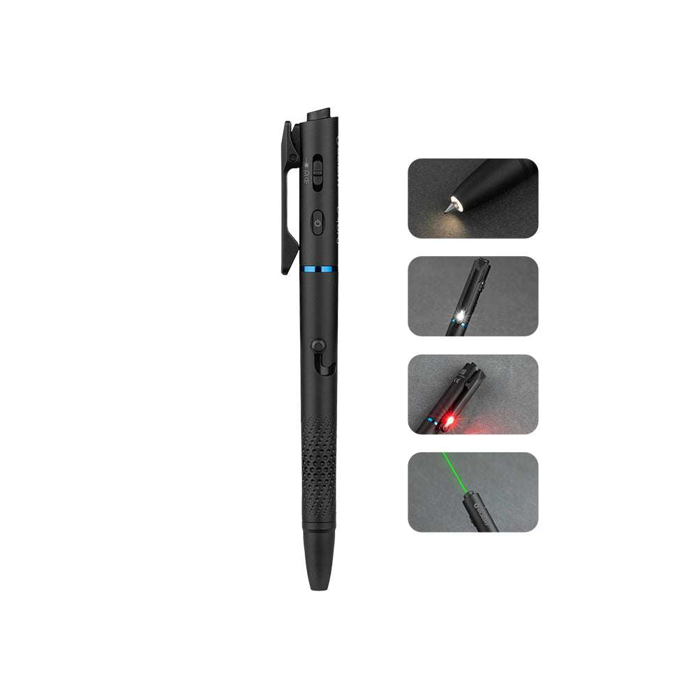 Olight O’Pen 3 | bolígrafo linterna multifuncional | 120 lm + láser verde - Negro