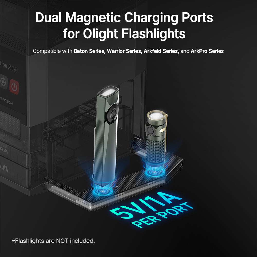 Olight Ostation 2 Pro | cargador inteligente de baterías AA/AAA | 3 en 1