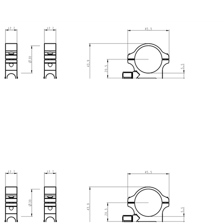 30mm scope rings | Picatinny base with screw nut JK-N
