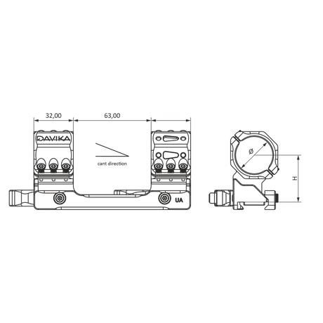 montura de visor de 34mm | riel Picatinny QD base Ergo