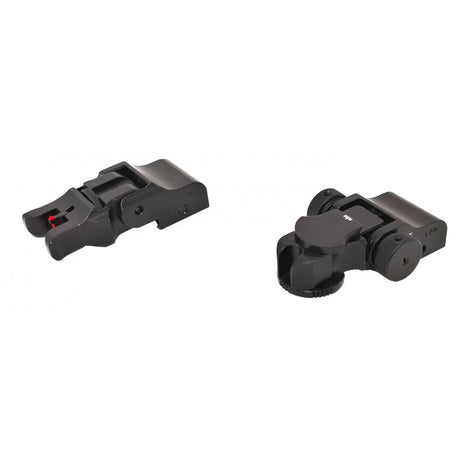 Miras plegables ajustables para base Picatinny [AR-15 M4 & other] | con fibra óptica