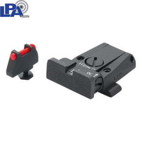 Miras ajustables para Glock [G17 G19 G26 & other] | con fibra óptica