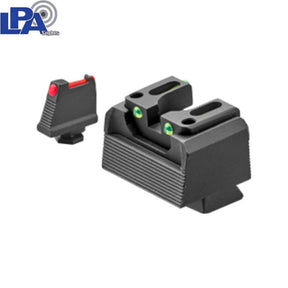 Miras altas semi-ajustables para Glock MOS [G17 MOS G19 MOS & other] | con fibra óptica