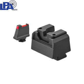 Miras altas semiajustables para Glock MOS [G17 MOS G19 MOS & other] | con fibra óptica