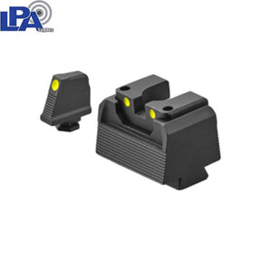Miras semi-ajustables altas para Glock MOS [G17 MOS G19 MOS & other] | con puntos luminiscentes