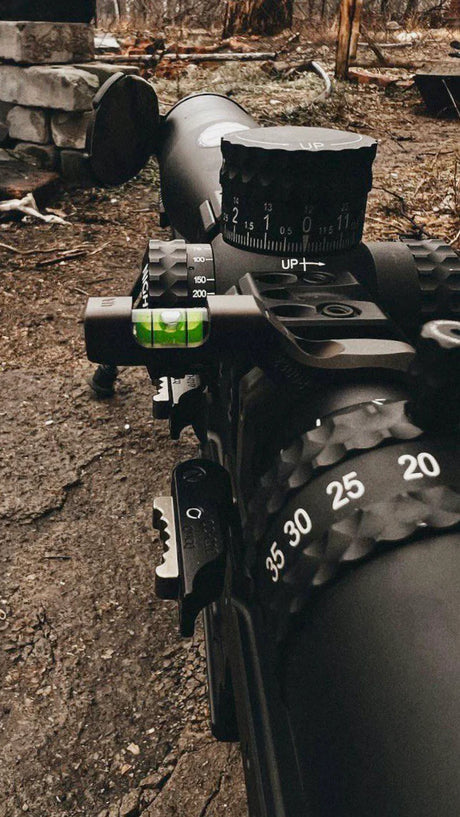 Nivel de burbuja offset para visor de rifle