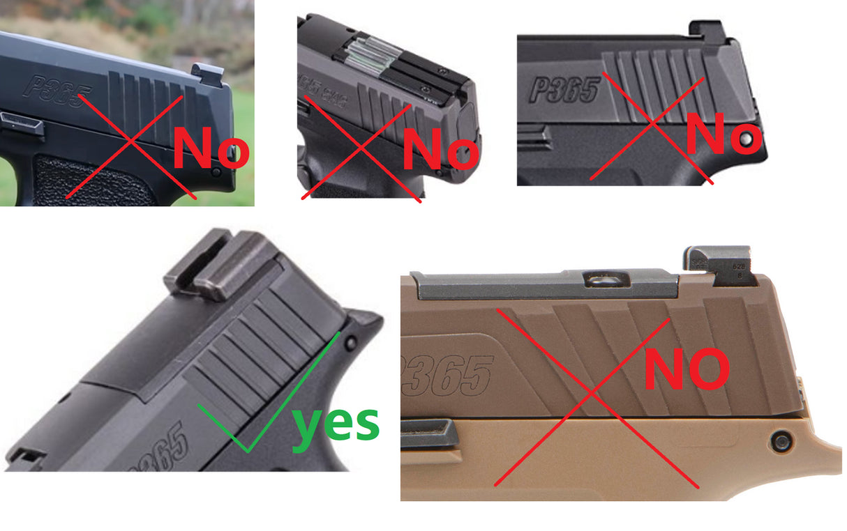 Sig P365 XL placa para visor de punto rojo universal | tipo C 