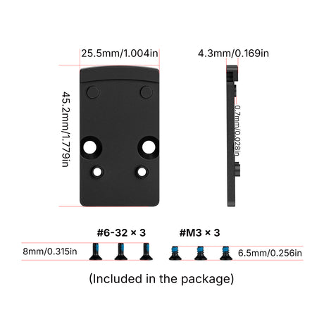 Adaptador de huella | de Trijicon RMR a huella Shield RMSc & K-series