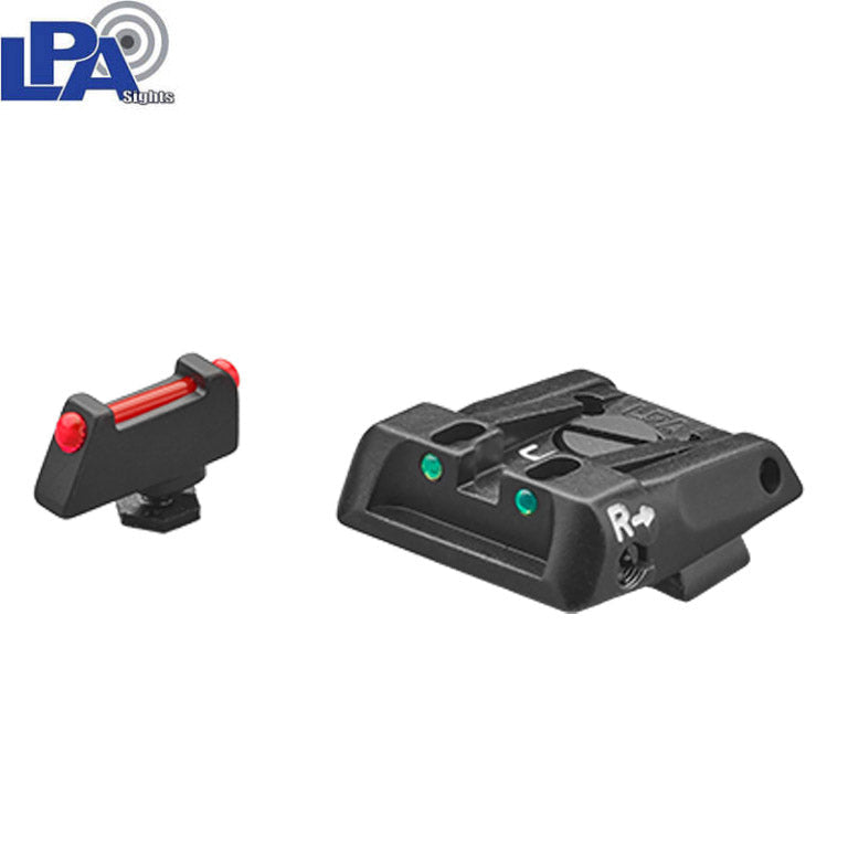 Miras ajustables para Glock [G17 G19 G26 & other] | con fibra óptica