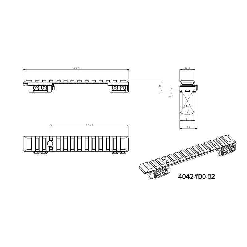 Sako 90 riel Picatinny [acero] 