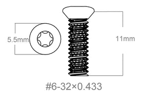 Juego de tornillos 3pcs | 6-32x0.433’’ [T10]