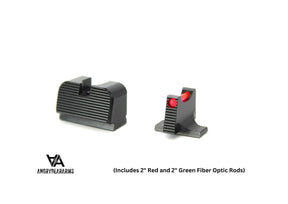 Sig Sauer P220 P226 P229 P320 & P365 Optics Ready miras deportivas altas con fibra óptica