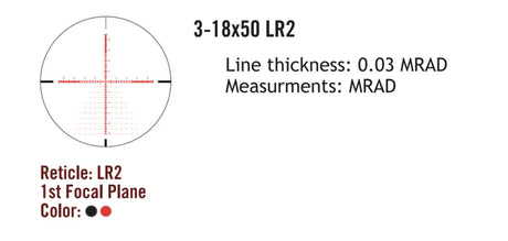 Sightmark Presidio 3-18x50 LR2 FFP visor de rifle