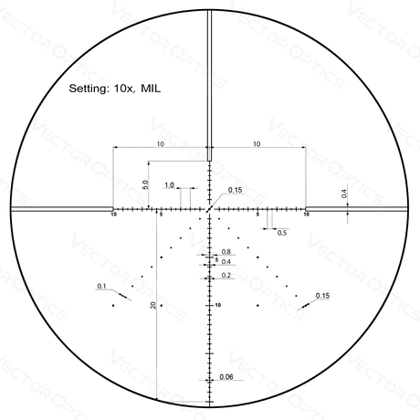 Vector Optics Veyron 10x44 SFP visor compacto para rifle