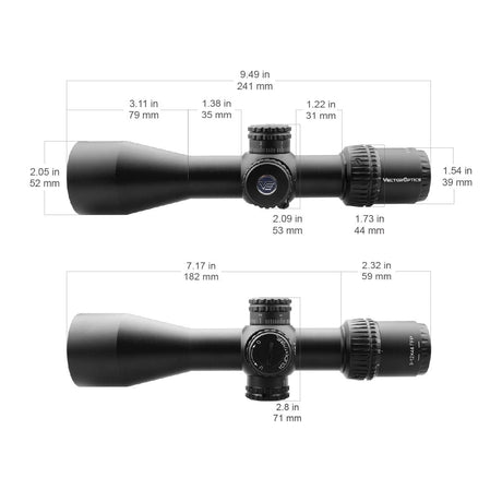 Vector Optics Veyron 3-12x44 FFP visor compacto para rifle