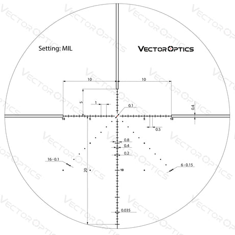 Vector Optics Veyron 6-24x44 IR First Focal Plane Illuminated visor para rifle