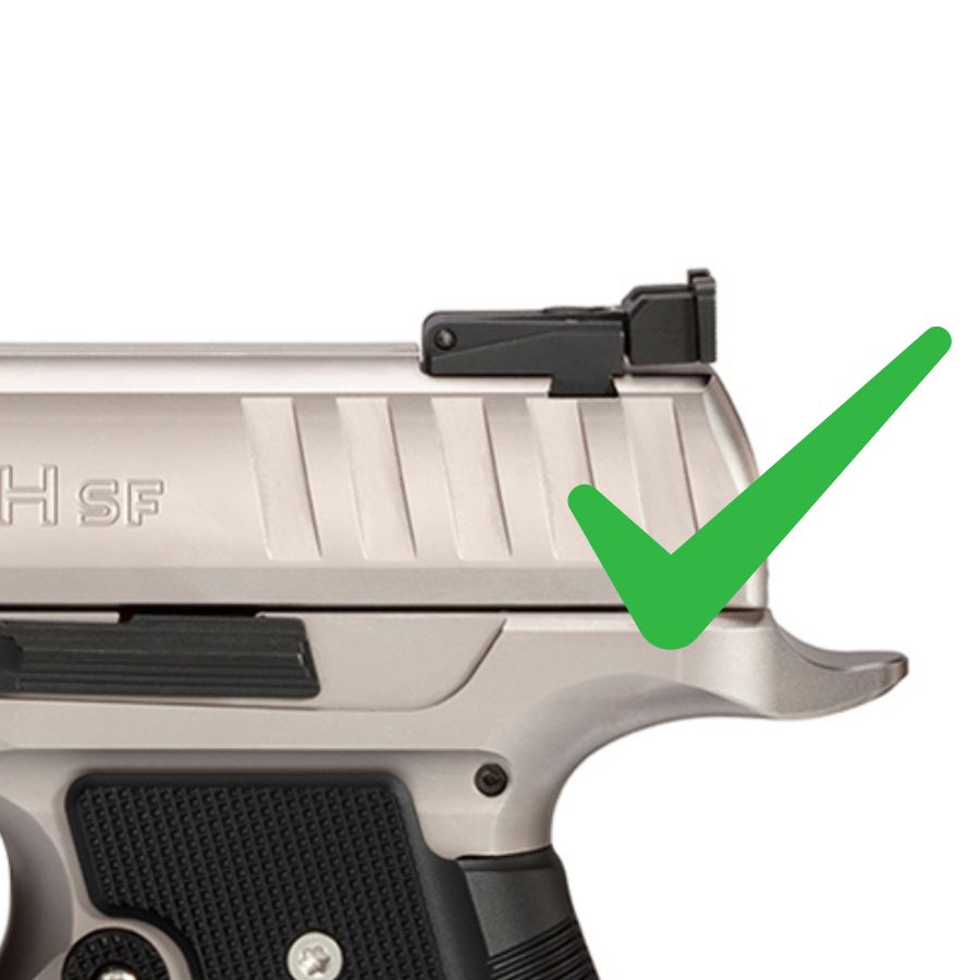 Walther Q5 Match SF corte para alza ajustable