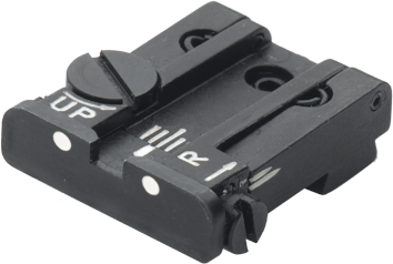 Alza ajustable para Glock [G17 G19 G26 & other] | puntos blancos