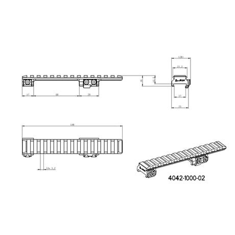 CZ 550 & CZ 557 riel Picatinny | Corto