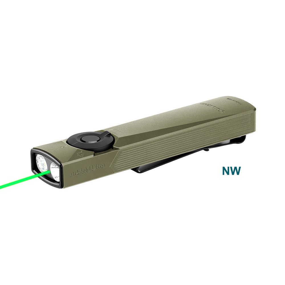 Olight Arkfeld Ultra | linterna EDC plana 3 en 1 | 1.400 lm - Olive Green