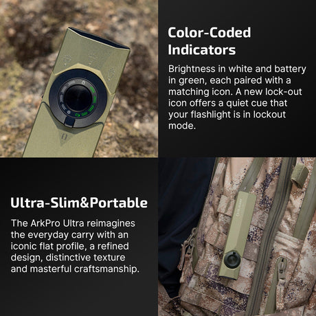 Olight ArkPro Ultra | linterna EDC plana 4 en 1 | 1.700 lm - Olive Green