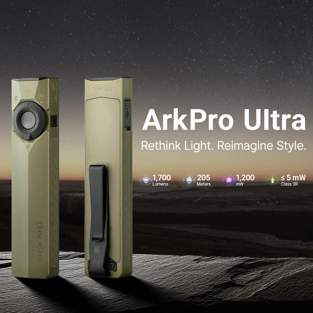Olight ArkPro Ultra | linterna EDC plana 4 en 1 | 1.700 lm - Olive Green
