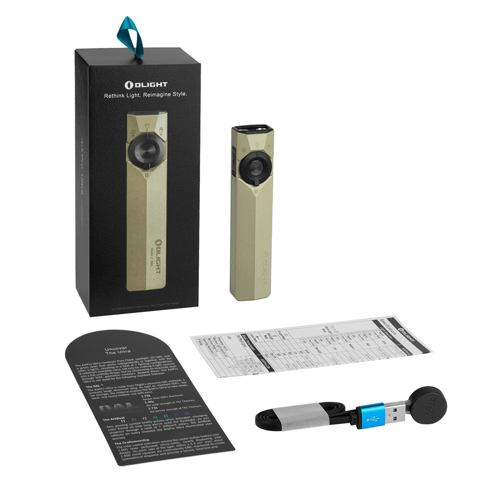 Olight ArkPro Ultra | linterna EDC plana 4 en 1 | 1.700 lm - Olive Green