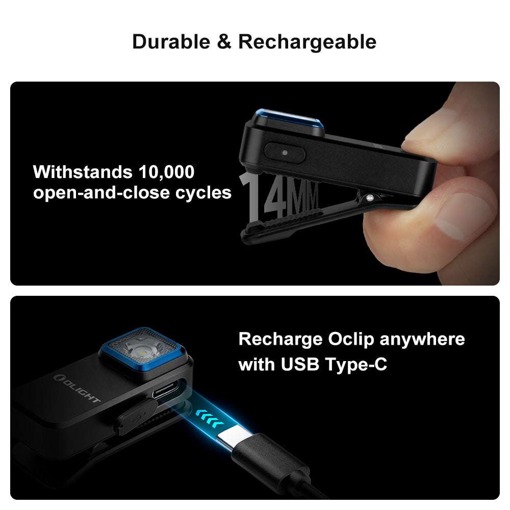 Olight Oclip | linterna de clip EDC recargable | 300 lm - Negro