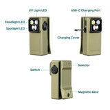 Olight Oclip Ultra | linterna EDC con clip 3 en 1 | 530 lm - Olive Green