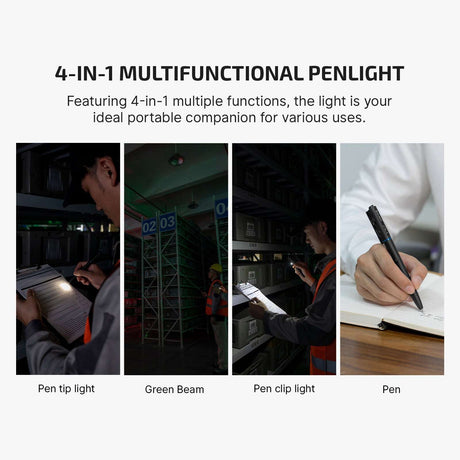 Olight O’Pen 3 | bolígrafo linterna multifuncional | 120 lm + láser verde - Negro