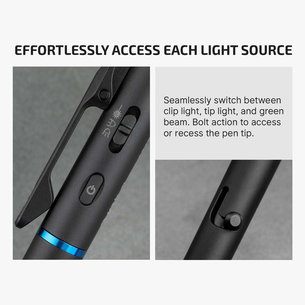 Olight O’Pen 3 | bolígrafo linterna multifuncional | 120 lm + láser verde - Negro