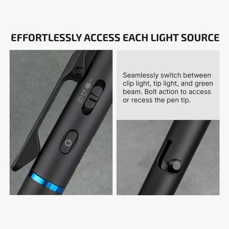 Olight O’Pen 3 | bolígrafo linterna multifuncional | 120 lm + láser verde - Negro