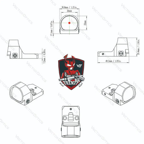 Vector Optics Frenzy 1x22x26 MOS mira de punto rojo