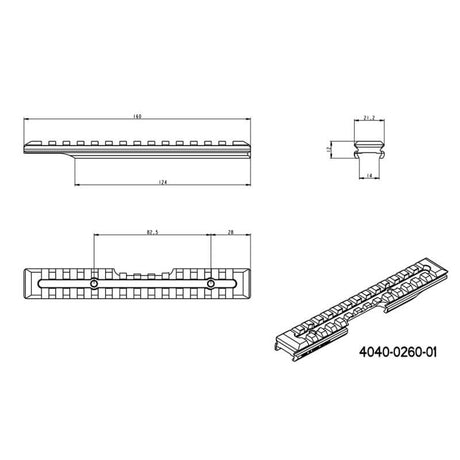 Brno ZKM 451 riel Picatinny [steel] | 16 mm